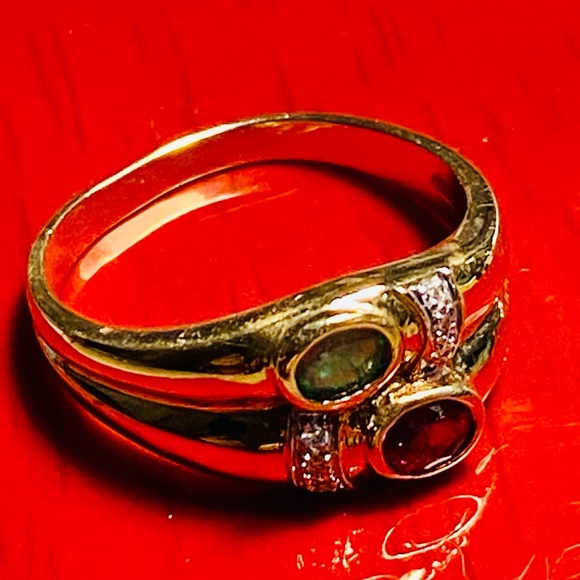 18k gold ruby & emerald Ring - Picture 4 of 8